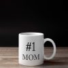 #1 Mom Ceramic Coffee Mug, World's Best Mother Gift for Mom, Mothers Day Birthday Christmas Gift from Daughter Son Kids