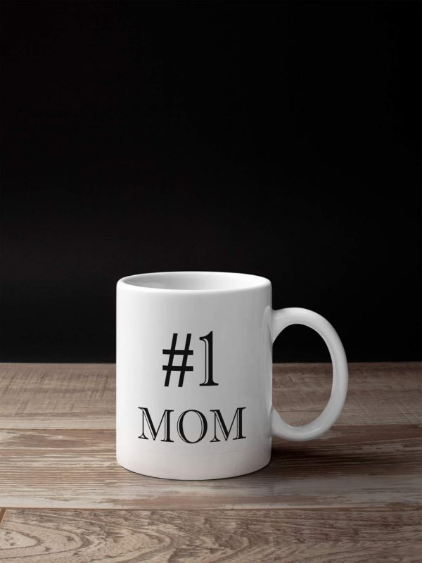 #1 Mom Ceramic Coffee Mug, World's Best Mother Gift for Mom, Mothers Day Birthday Christmas Gift from Daughter Son Kids