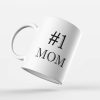 #1 Mom Ceramic Coffee Mug, World's Best Mother Gift for Mom, Mothers Day Birthday Christmas Gift from Daughter Son Kids
