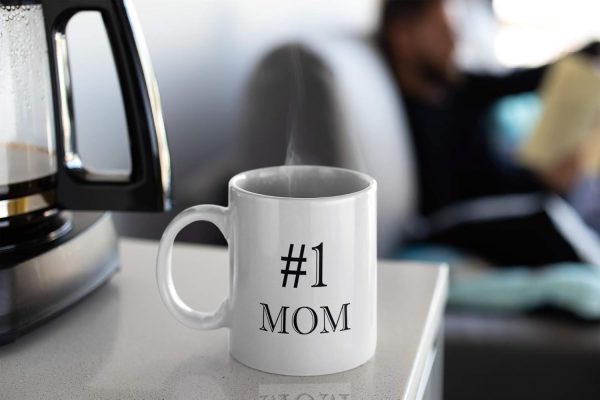 #1 Mom Ceramic Coffee Mug, World's Best Mother Gift for Mom, Mothers Day Birthday Christmas Gift from Daughter Son Kids