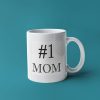 #1 Mom Ceramic Coffee Mug, World's Best Mother Gift for Mom, Mothers Day Birthday Christmas Gift from Daughter Son Kids