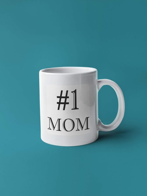 #1 Mom Ceramic Coffee Mug, World's Best Mother Gift for Mom, Mothers Day Birthday Christmas Gift from Daughter Son Kids