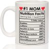 #1 Mom Coffee Mug Funny Gift for Mom from Daughter Son Kids