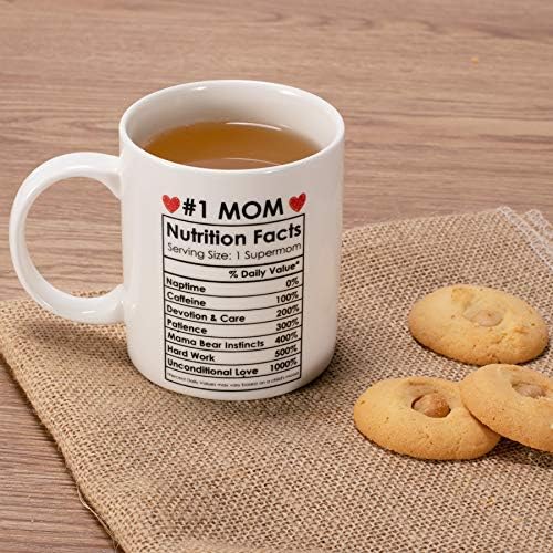 #1 Mom Coffee Mug Funny Gift for Mom from Daughter Son Kids