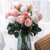 10-Piece Real Touch Moisturizing Rose Bud Artificial Flowers for Wedding and Home Decor