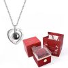 100 Languages I Love You Necklace with Rotating Rose