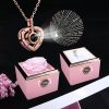 100 Languages I Love You Necklace with Rotating Rose