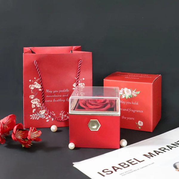 100 Languages I Love You Necklace with Rotating Rose
