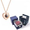 100 Languages I Love You Necklace with Rotating Rose
