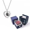 100 Languages I Love You Necklace with Rotating Rose