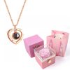 100 Languages I Love You Necklace with Rotating Rose