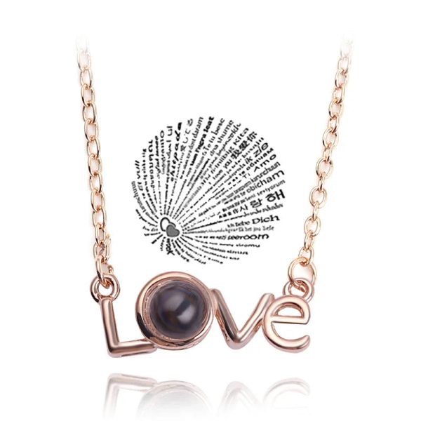 100 Languages Love Projection Heart Necklace