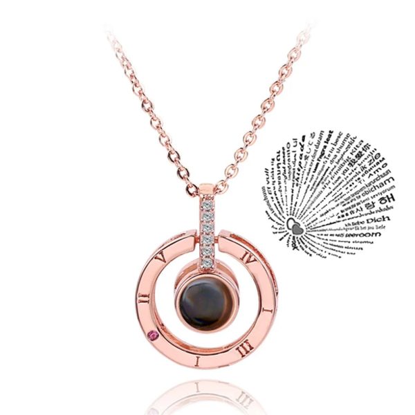 100 Languages Love Projection Heart Necklace
