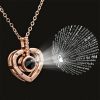 100 Languages Love Projection Heart Necklace