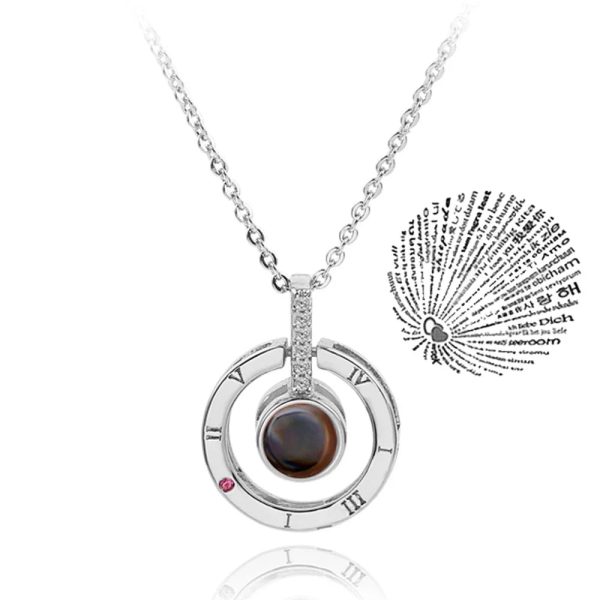 100 Languages Love Projection Heart Necklace