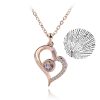 100 Languages Love Projection Heart Necklace