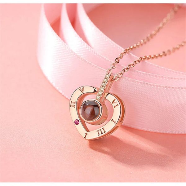 100 Languages Love Projection Heart Necklace