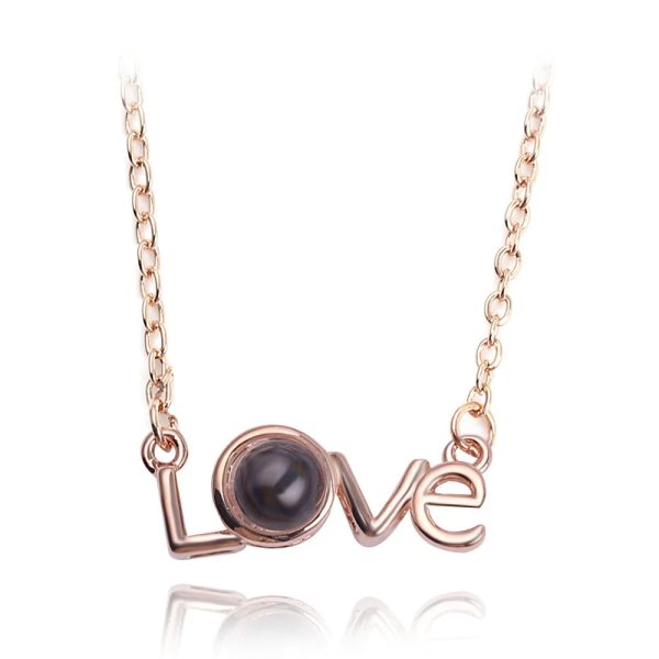100 Languages Love Projection Heart Necklace
