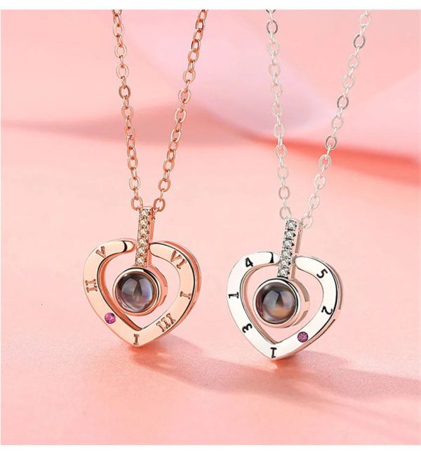 100 Languages Love Projection Heart Necklace