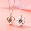 100 Languages Love Projection Heart Necklace