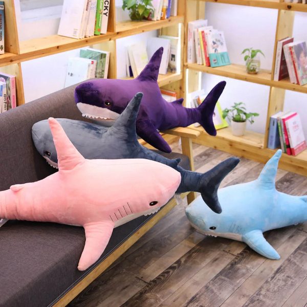 140cm Giant Shark Plush Toy – Soft Stuffed Animal Pillow for Kids