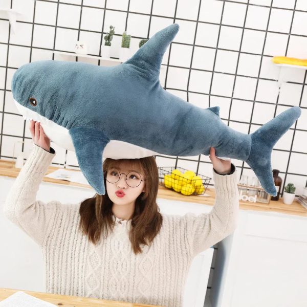 140cm Giant Shark Plush Toy – Soft Stuffed Animal Pillow for Kids