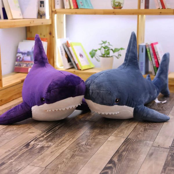 140cm Giant Shark Plush Toy – Soft Stuffed Animal Pillow for Kids