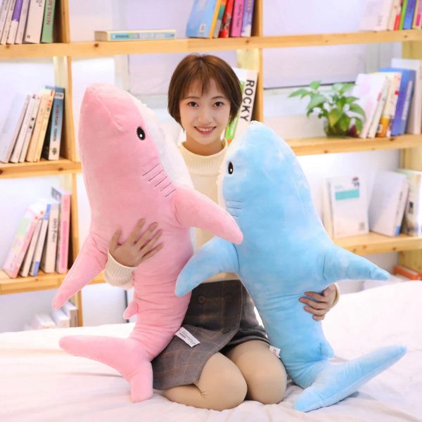 140cm Giant Shark Plush Toy – Soft Stuffed Animal Pillow for Kids