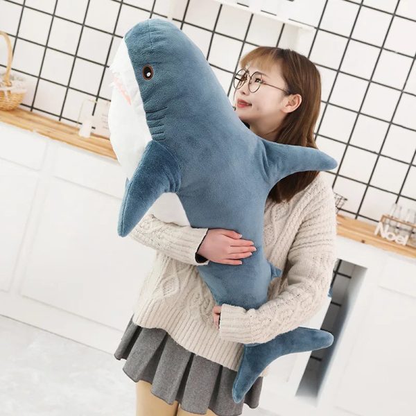140cm Giant Shark Plush Toy – Soft Stuffed Animal Pillow for Kids