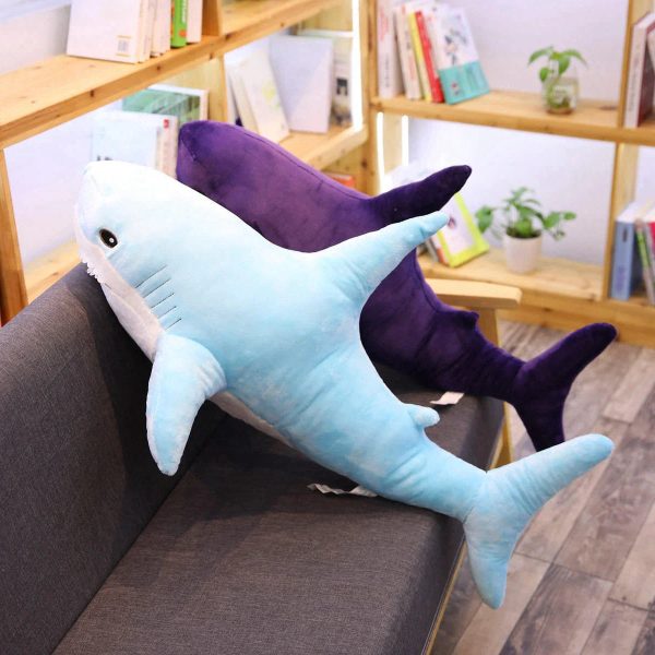 140cm Giant Shark Plush Toy – Soft Stuffed Animal Pillow for Kids