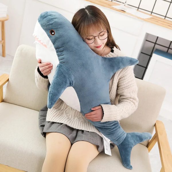 140cm Giant Shark Plush Toy – Soft Stuffed Animal Pillow for Kids
