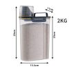 1.5kg/2kg Dog Cat Food Pail Plastic Storage Tank with Measuring Cup Container