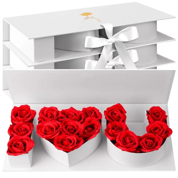 16Pcs Forever Roses in Heart Box – Valentine’s Gift for Her
