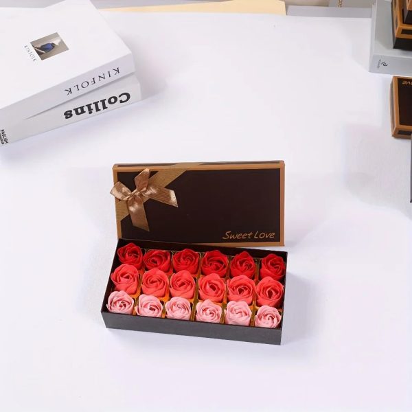 18-Piece Rose Soap Flower Gift Set with Butterfly Theme for Romantic and Special Occasions