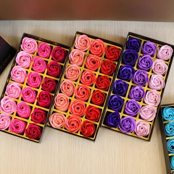 18-Piece Rose Soap Flower Gift Set with Butterfly Theme for Romantic and Special Occasions