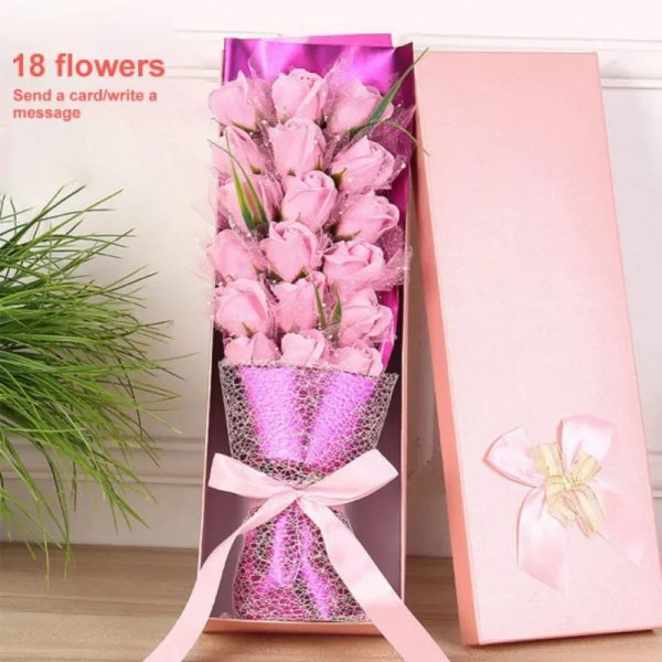 18PCS Soap Flower Bouquet Gift Box for Valentine’s Day