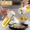 2 In 1 Oil Sprayer Bottle Bbq Cooking Oil Dispenser Olive