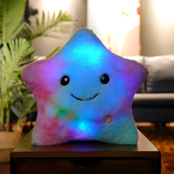 20CM Luminous Star Plush Toy Soft Glowing LED Cushion for Kids and Teens