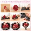 24-Piece Artificial Roses with Golden Butterflies – DIY Home and Wedding Decoration
