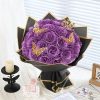 24-Piece Artificial Roses with Golden Butterflies – DIY Home and Wedding Decoration
