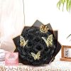 24-Piece Artificial Roses with Golden Butterflies – DIY Home and Wedding Decoration