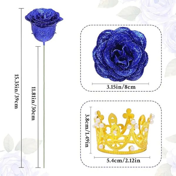 24-Piece Artificial Roses with Golden Butterflies – DIY Home and Wedding Decoration