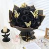 24-Piece Artificial Roses with Golden Butterflies – DIY Home and Wedding Decoration