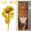 24K Gold Foil Rose Artificial Flower for Valentine’s Day and Special Occasions