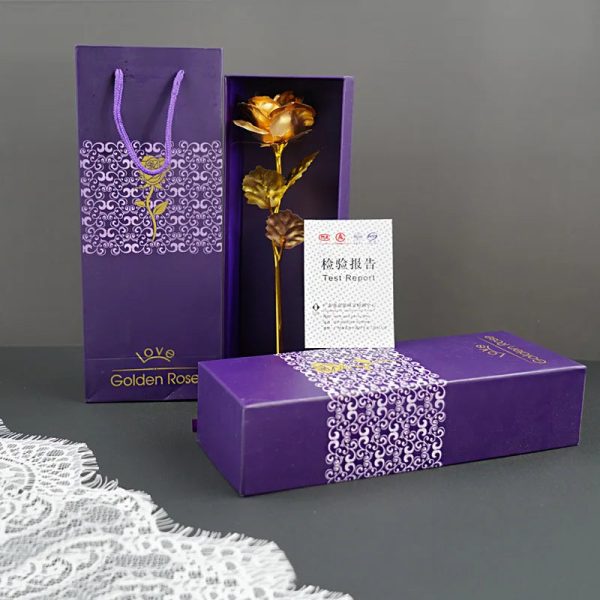 24K Gold Rose Flower for Valentine's Day and Gifts
