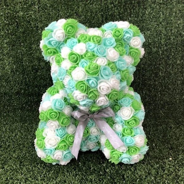 25-40cm Rose Teddy Bear – Handmade Flower Bear Gift for Valentine’s Day or Birthday
