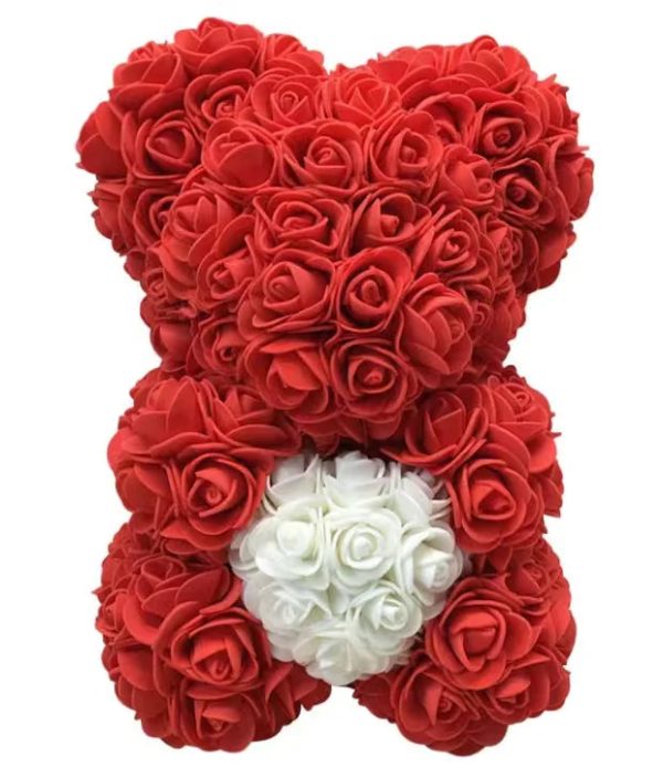 25-40cm Rose Teddy Bear – Handmade Flower Bear Gift for Valentine’s Day or Birthday