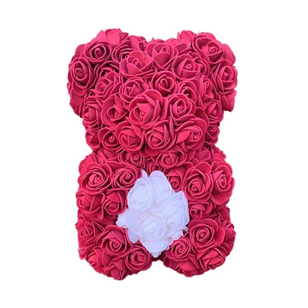 25 cm Rose Teddy Bear Artificial Foam Flower Gift