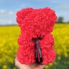 25 cm Rose Teddy Bear Artificial Foam Flower Gift