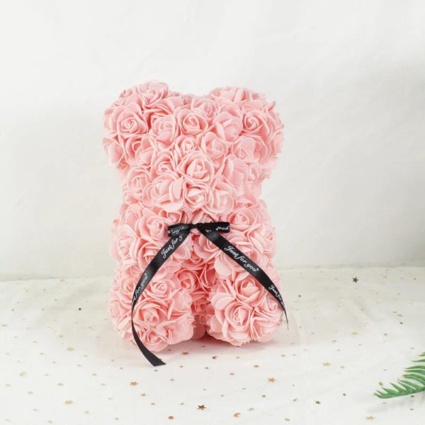 25 cm Rose Teddy Bear Artificial Foam Flower Gift